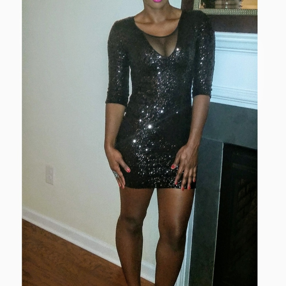 G by Guess Black Sequin Dress